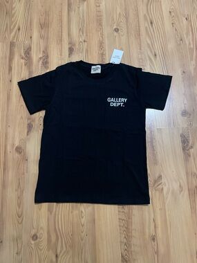 Gallery Dept Black Tee with White Chest Logo